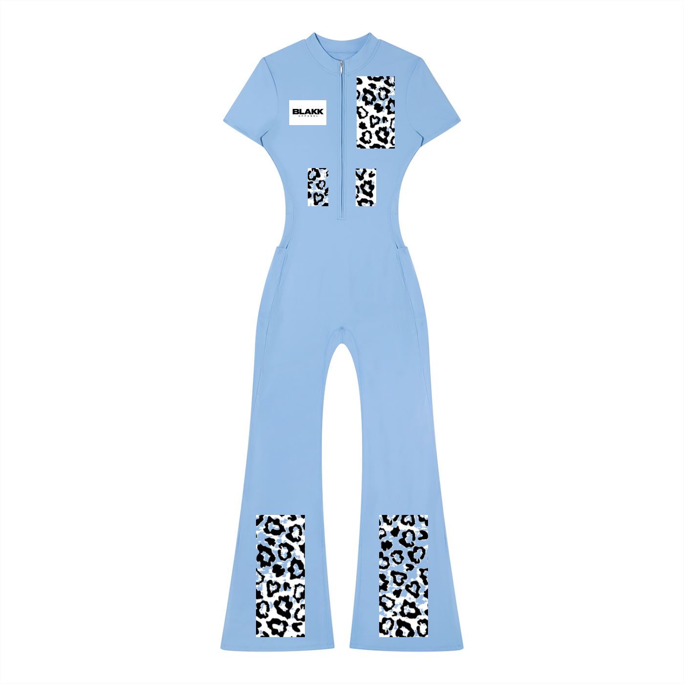 Women’s Tight Flared Leg Quarter-Zip Jumpsuit