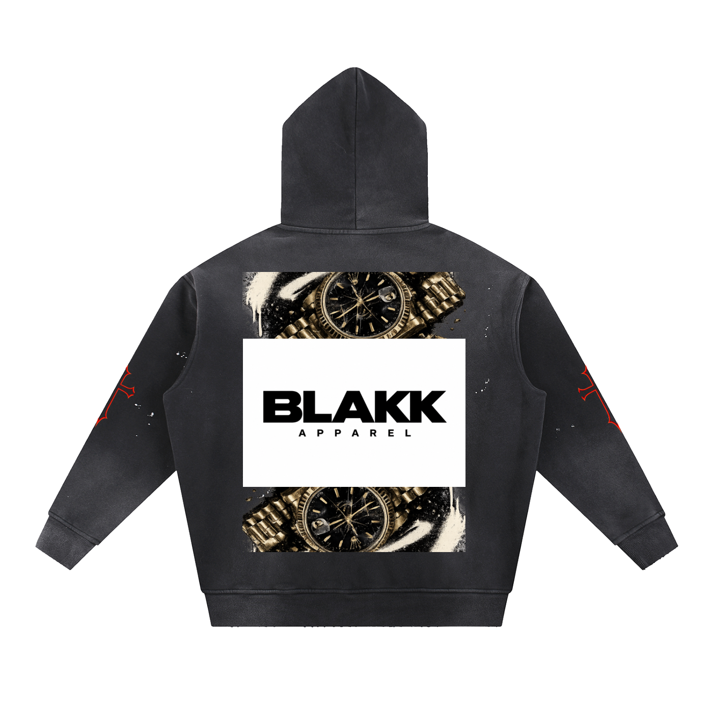 Vintage Washed Frayed Fleece Hoodie