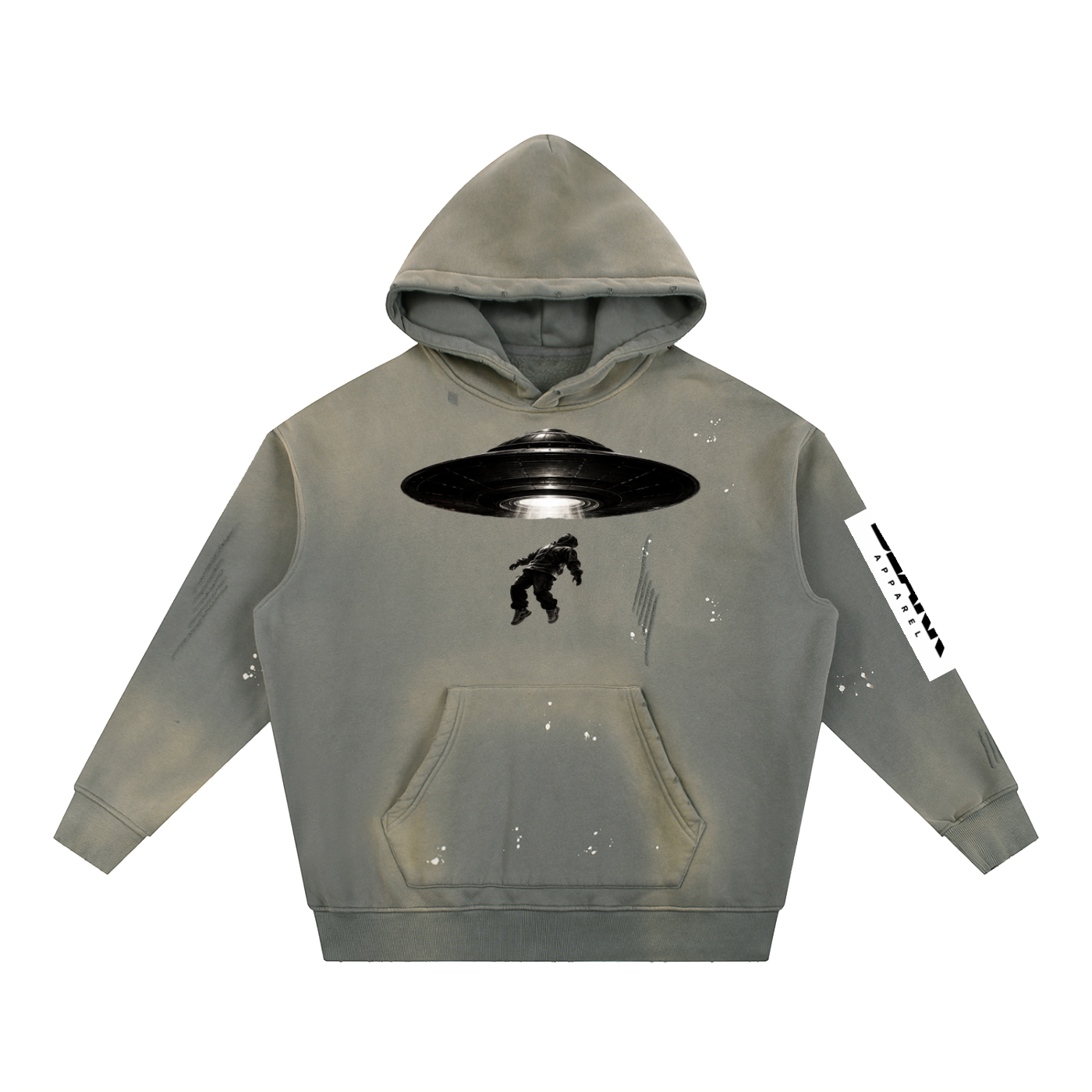 Vintage Washed Frayed Fleece Hoodie