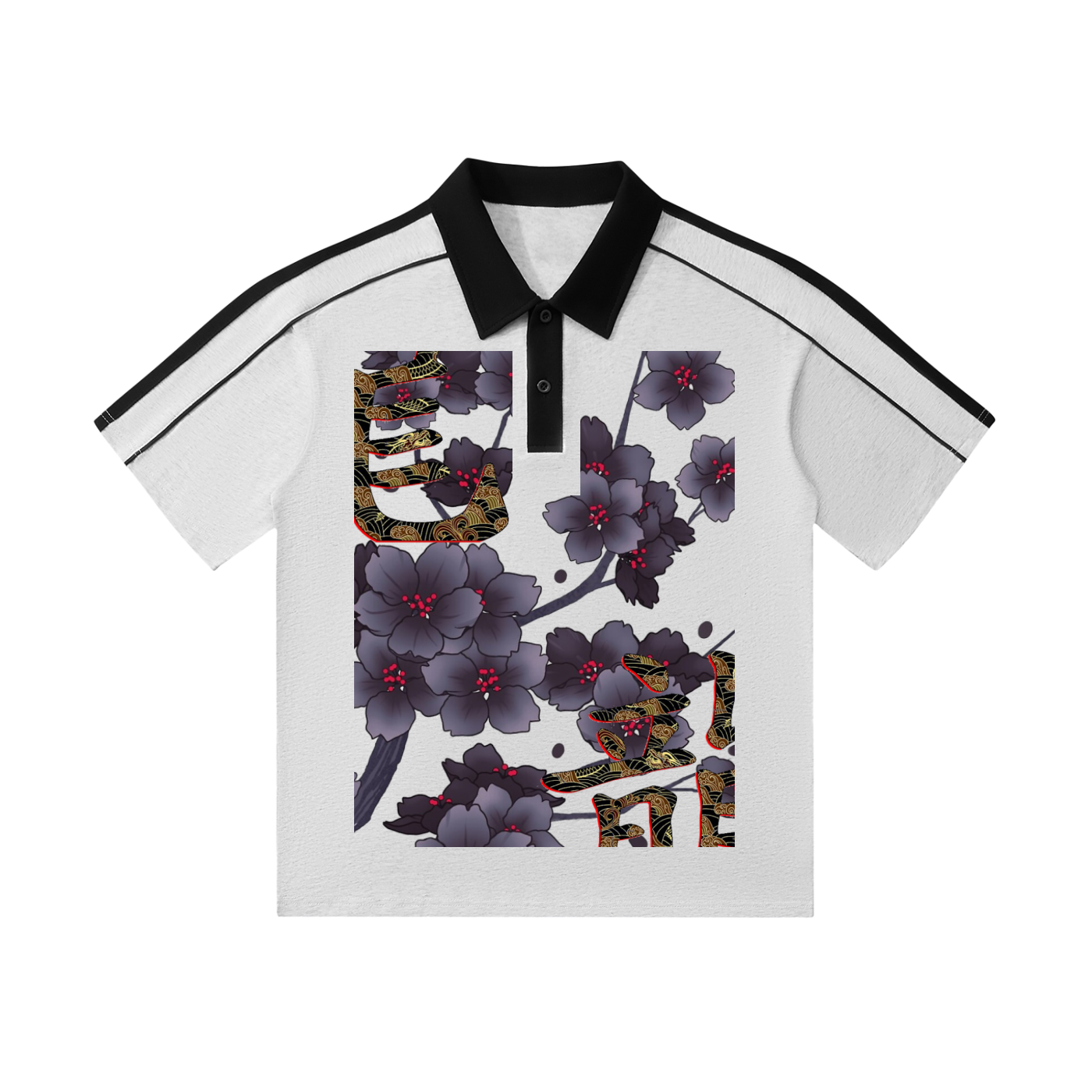 Contrast Collar Short-Sleeve Polo Shirt
