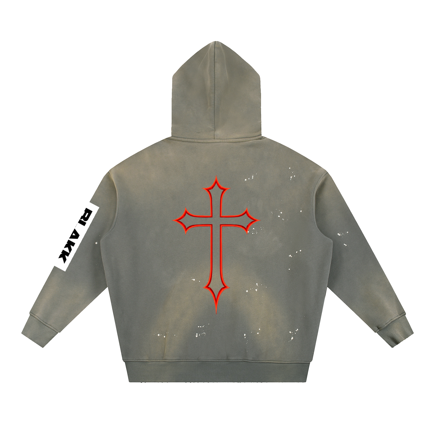 Vintage Washed Frayed Fleece Hoodie