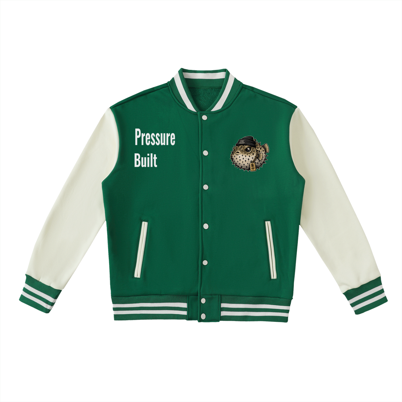 Two-Tone Fleeced Varsity Jacket