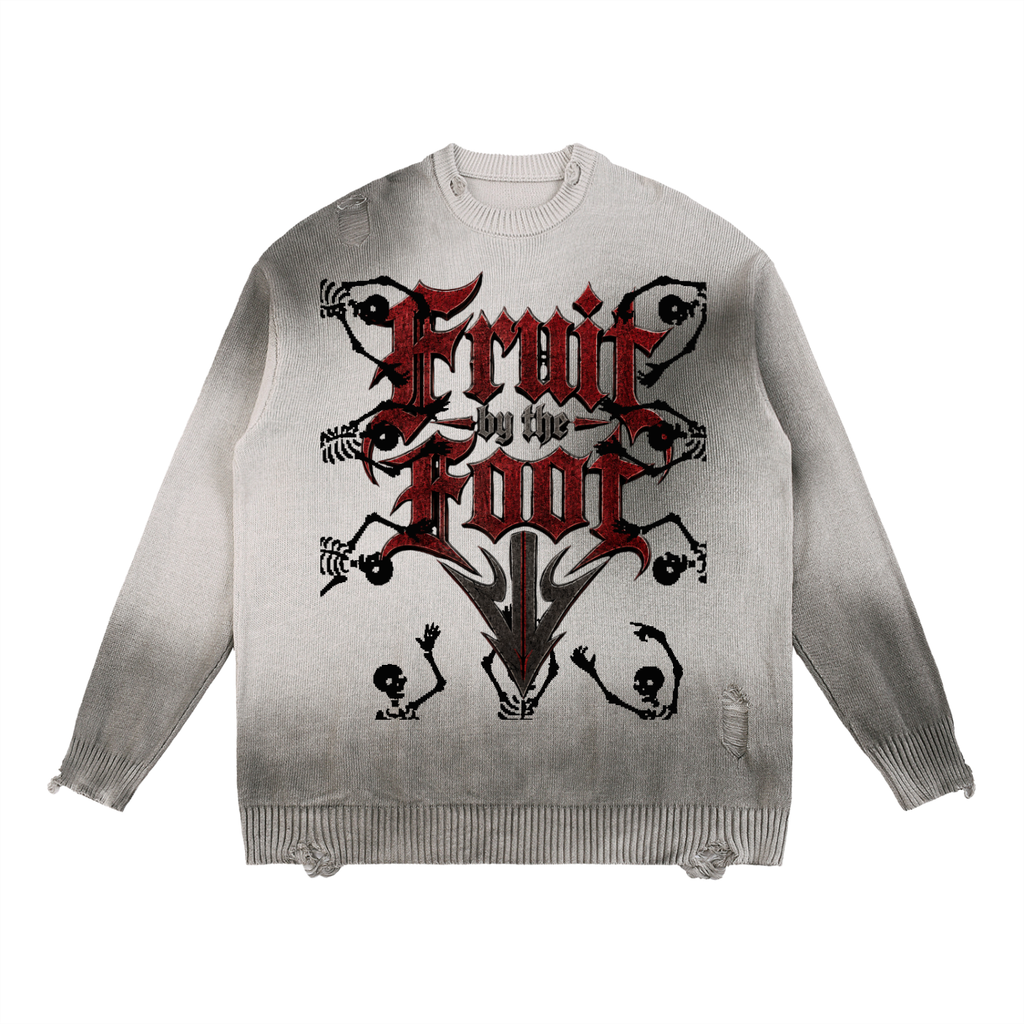 Sun Fade Distressed Ripped Crewneck sweater