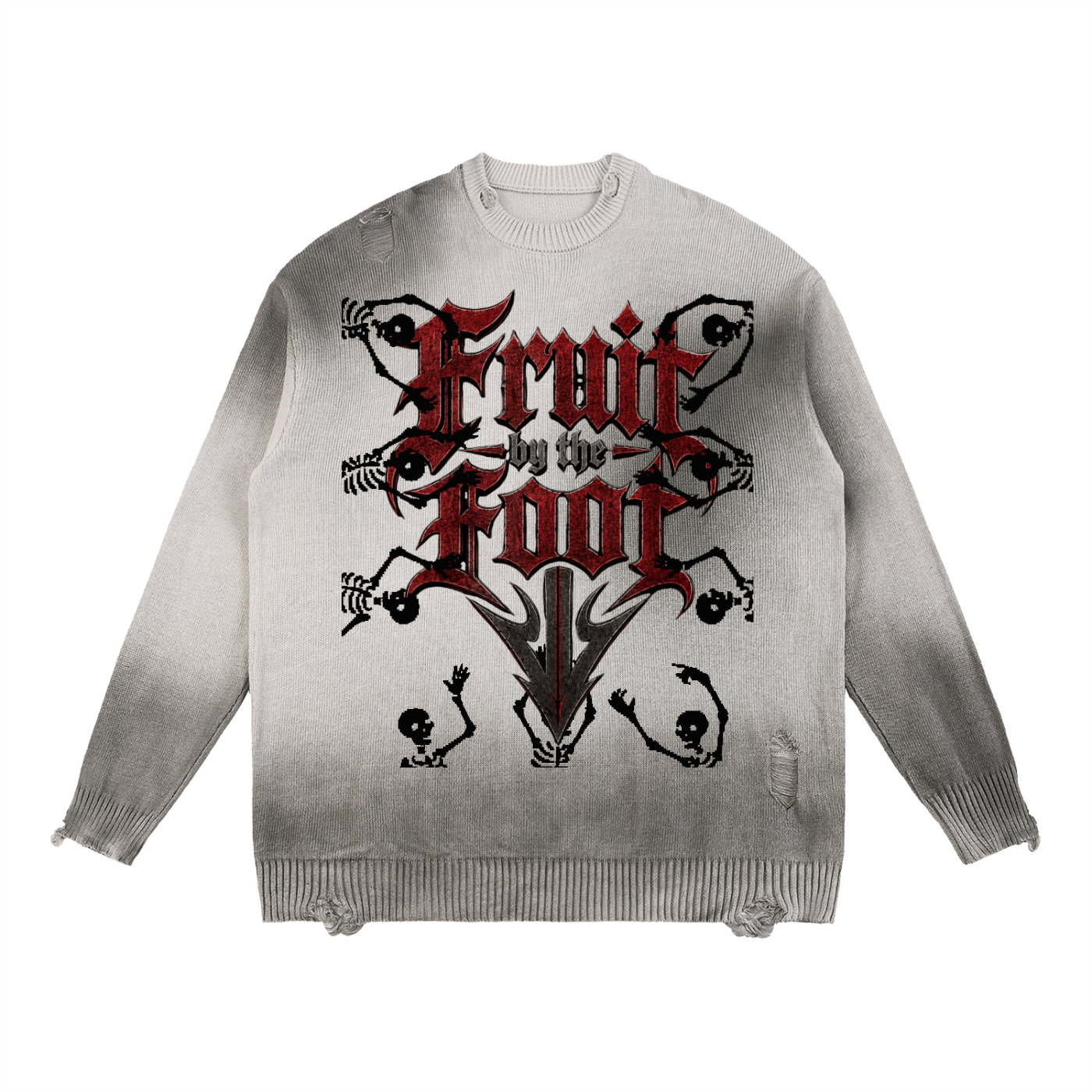 Sun Fade Distressed Ripped Crewneck sweater