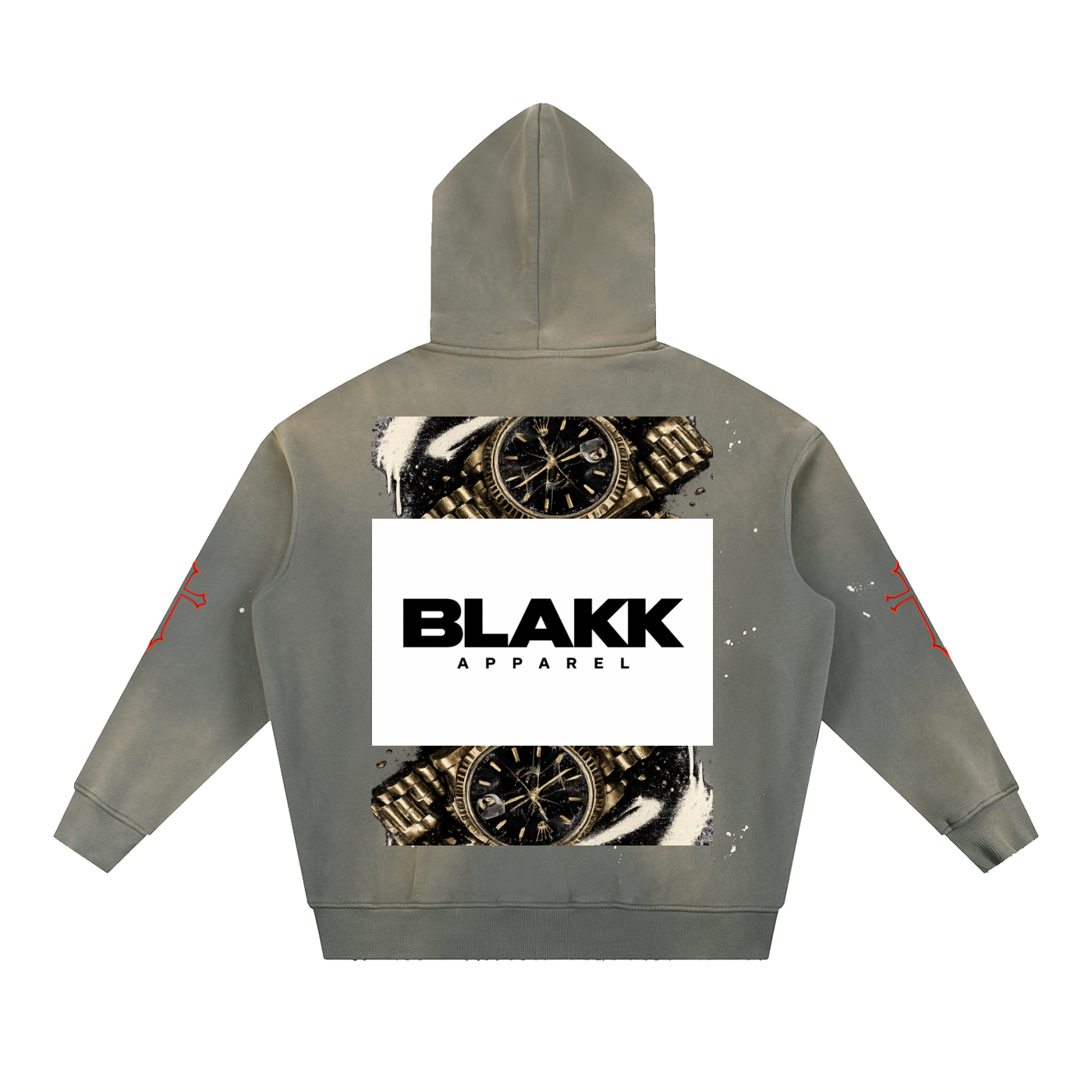 Vintage Washed Frayed Fleece Hoodie