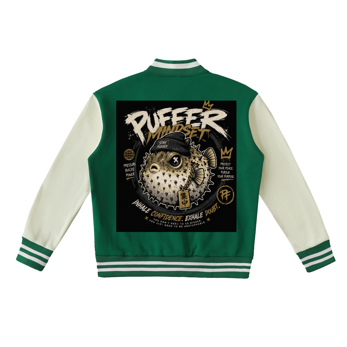 Two-Tone Fleeced Varsity Jacket