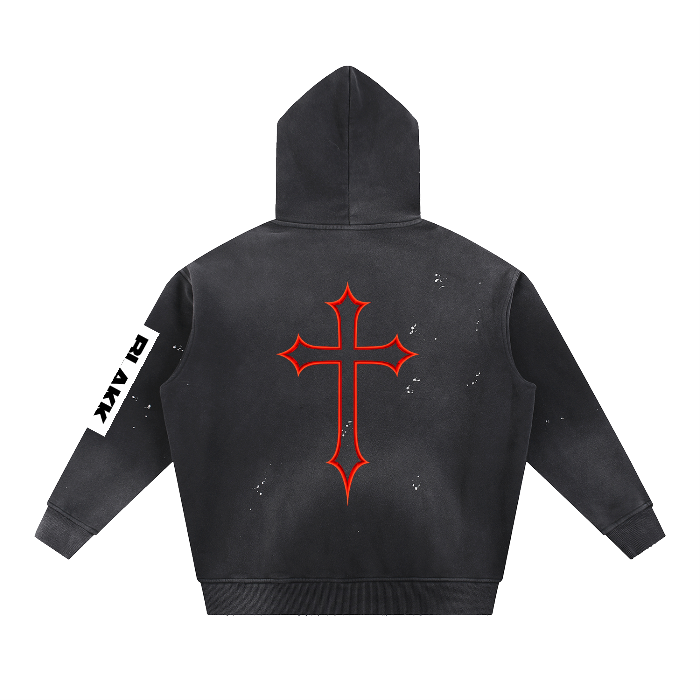 Vintage Washed Frayed Fleece Hoodie