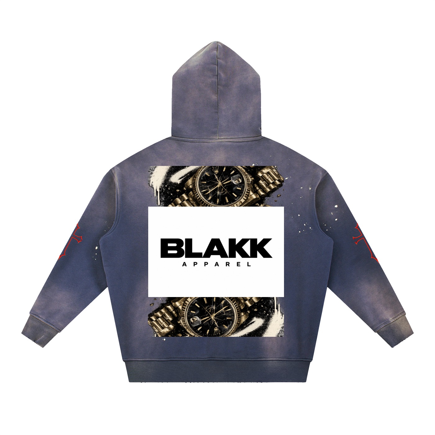 Vintage Washed Frayed Fleece Hoodie