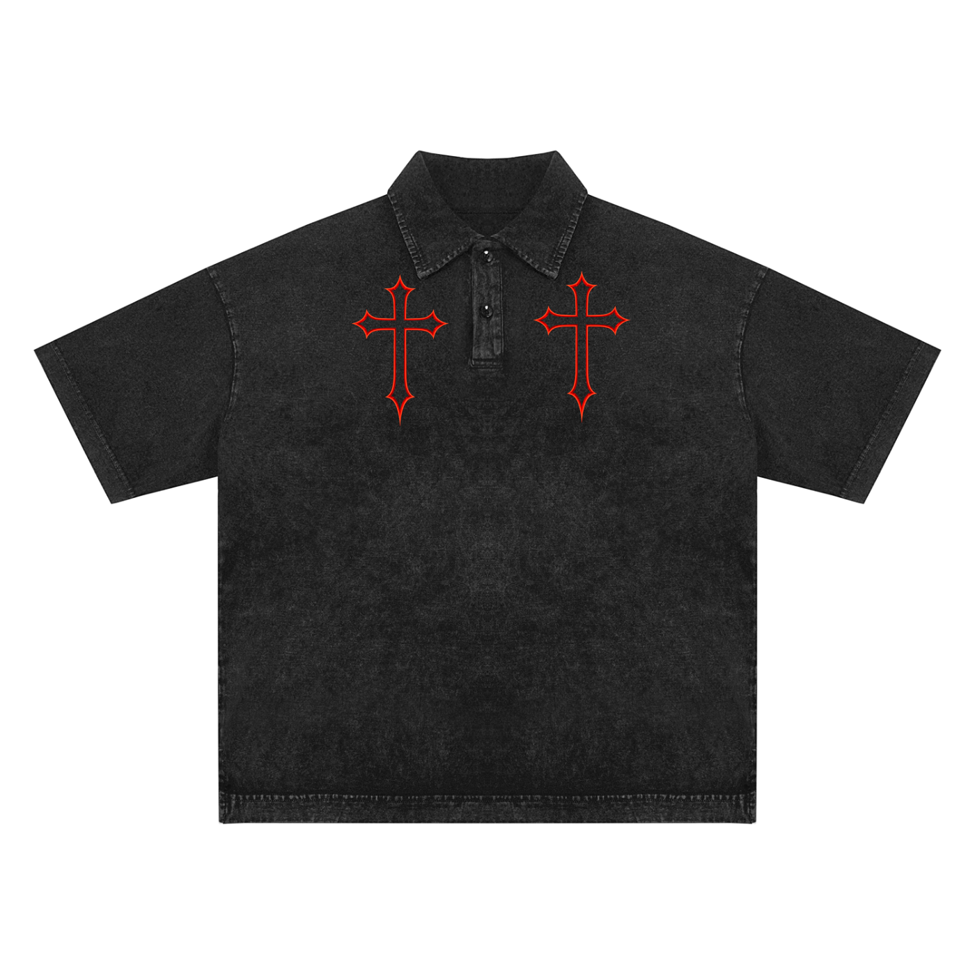 Heavyweight Snow-Washed Polo T-Shirt