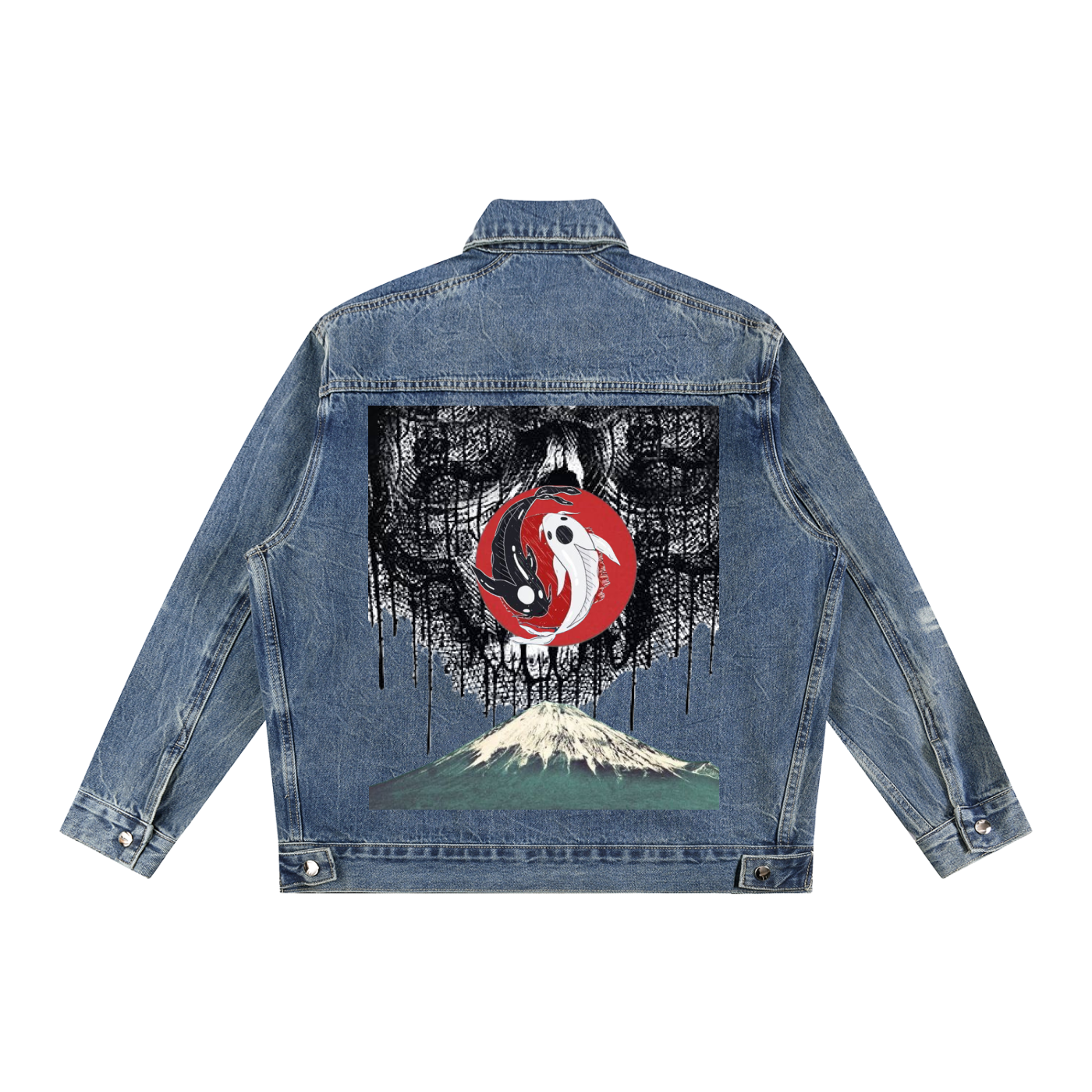 Vintage Wash Zip Up Denim Jacket