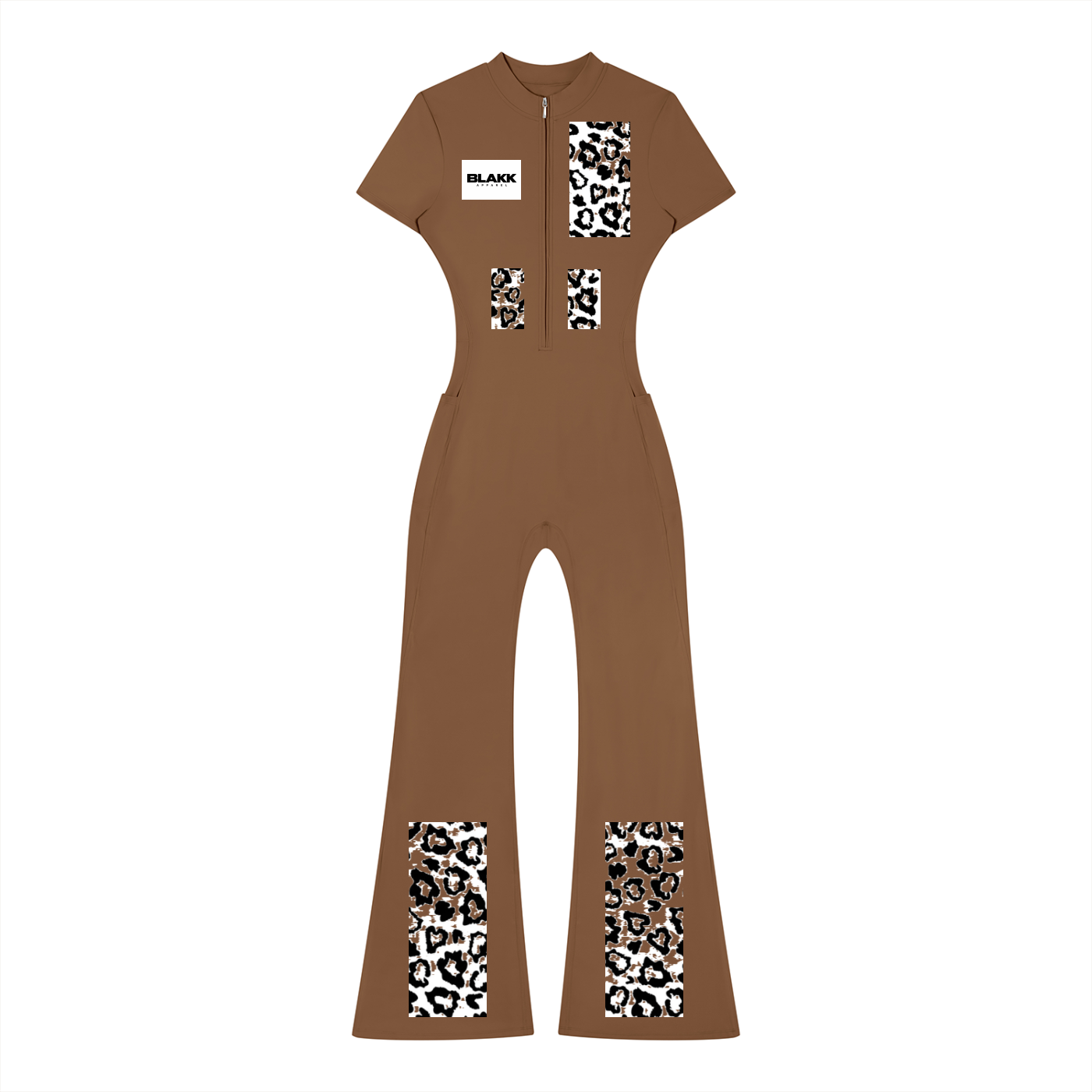 Women’s Tight Flared Leg Quarter-Zip Jumpsuit