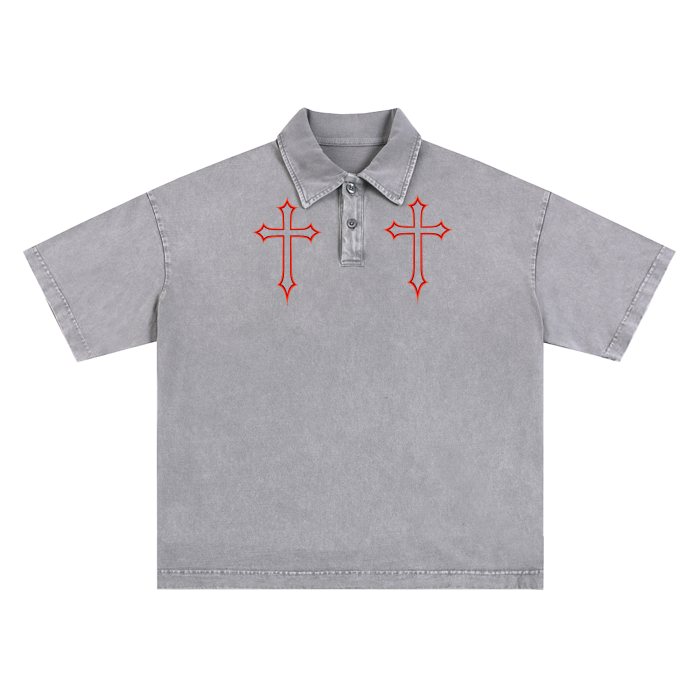 Heavyweight Snow-Washed Polo T-Shirt