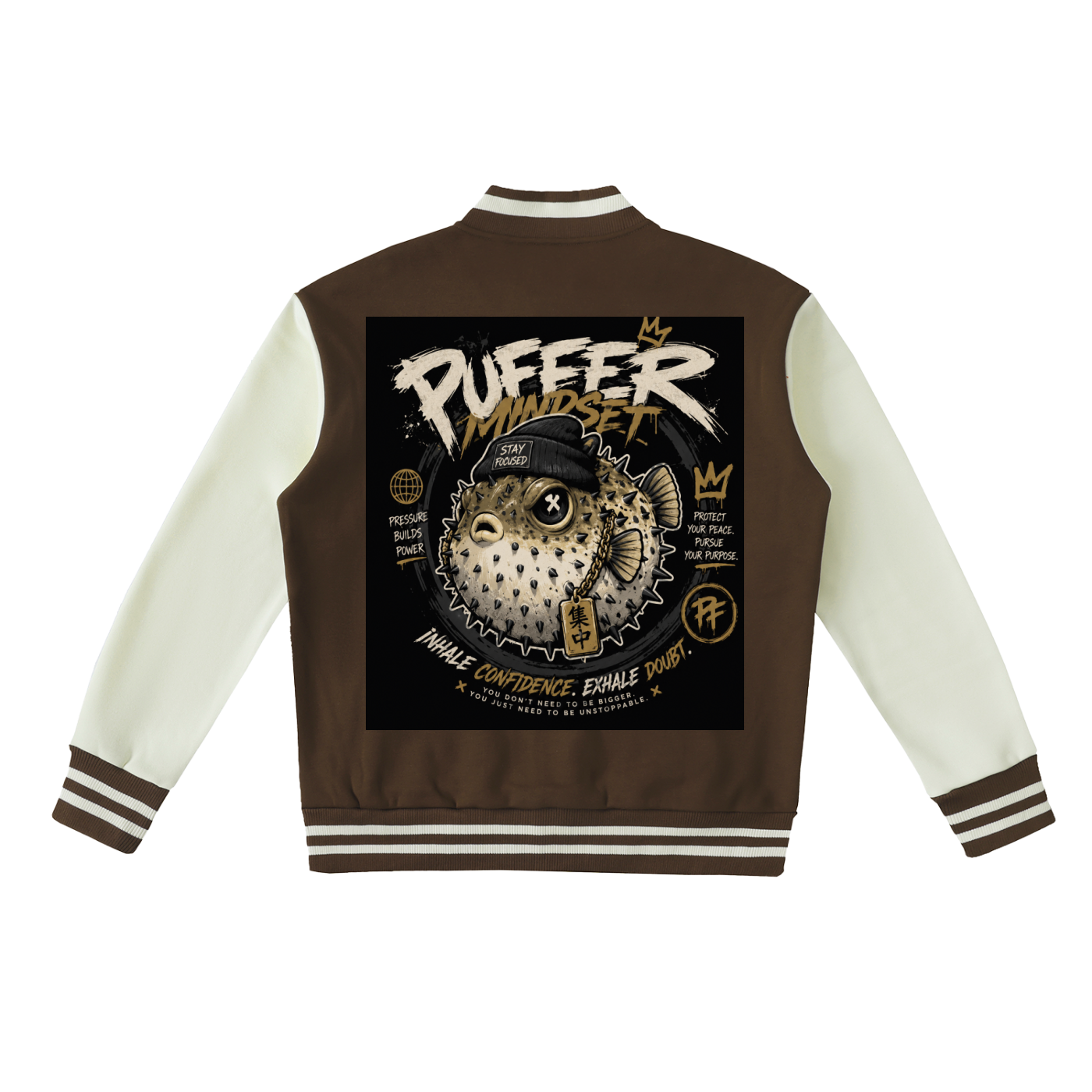 Two-Tone Fleeced Varsity Jacket