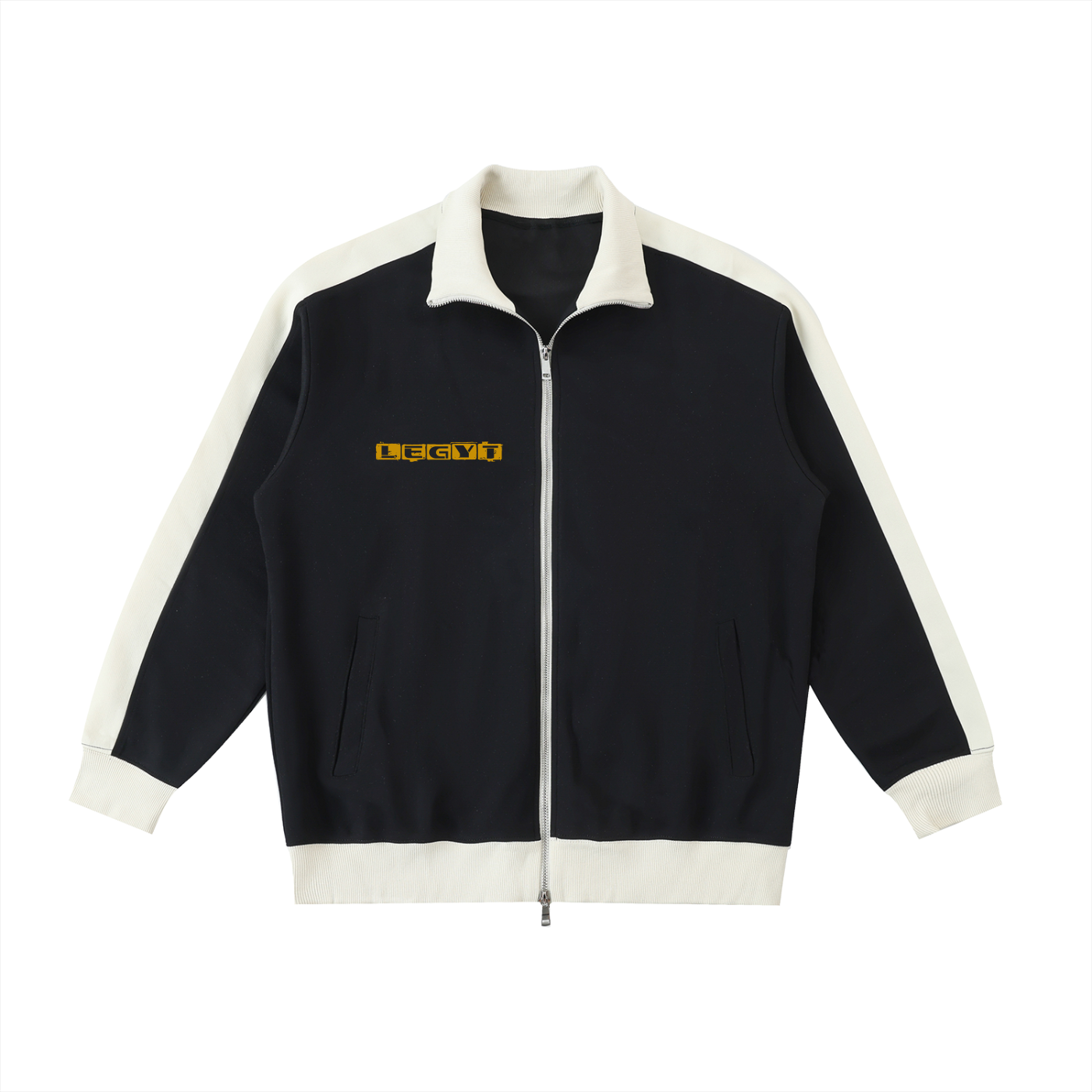 Contrast Trim Stand Collar Jacket
