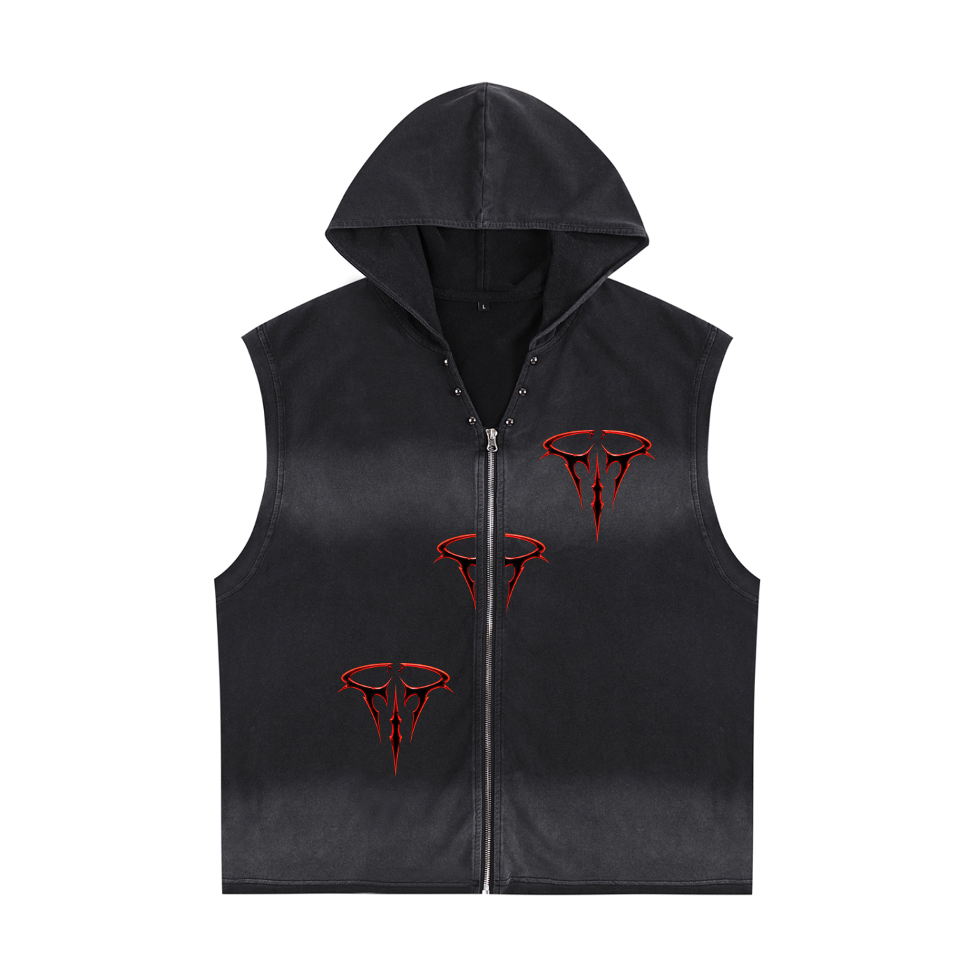 Vintage Washed Zip-Up Hooded Tank Top
