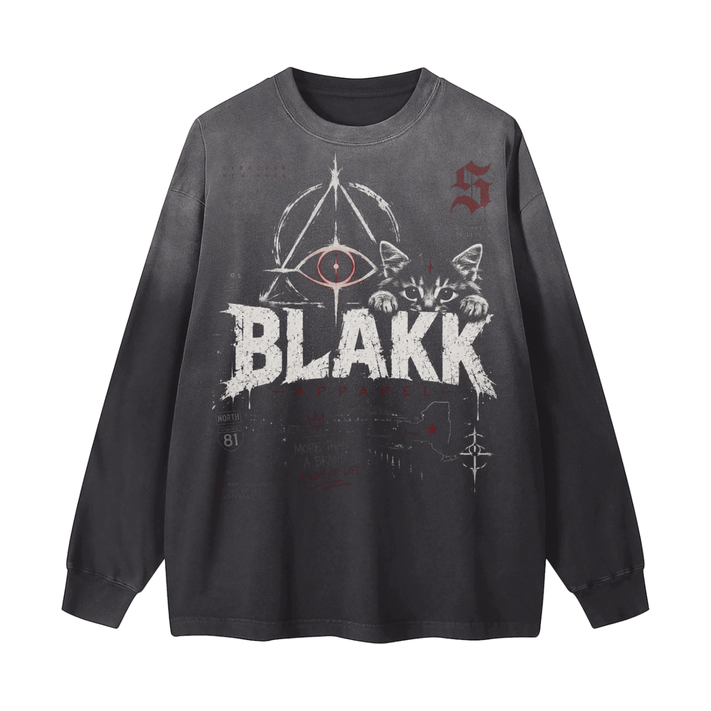 Gradient Washed Long Sleeve T-Shirt