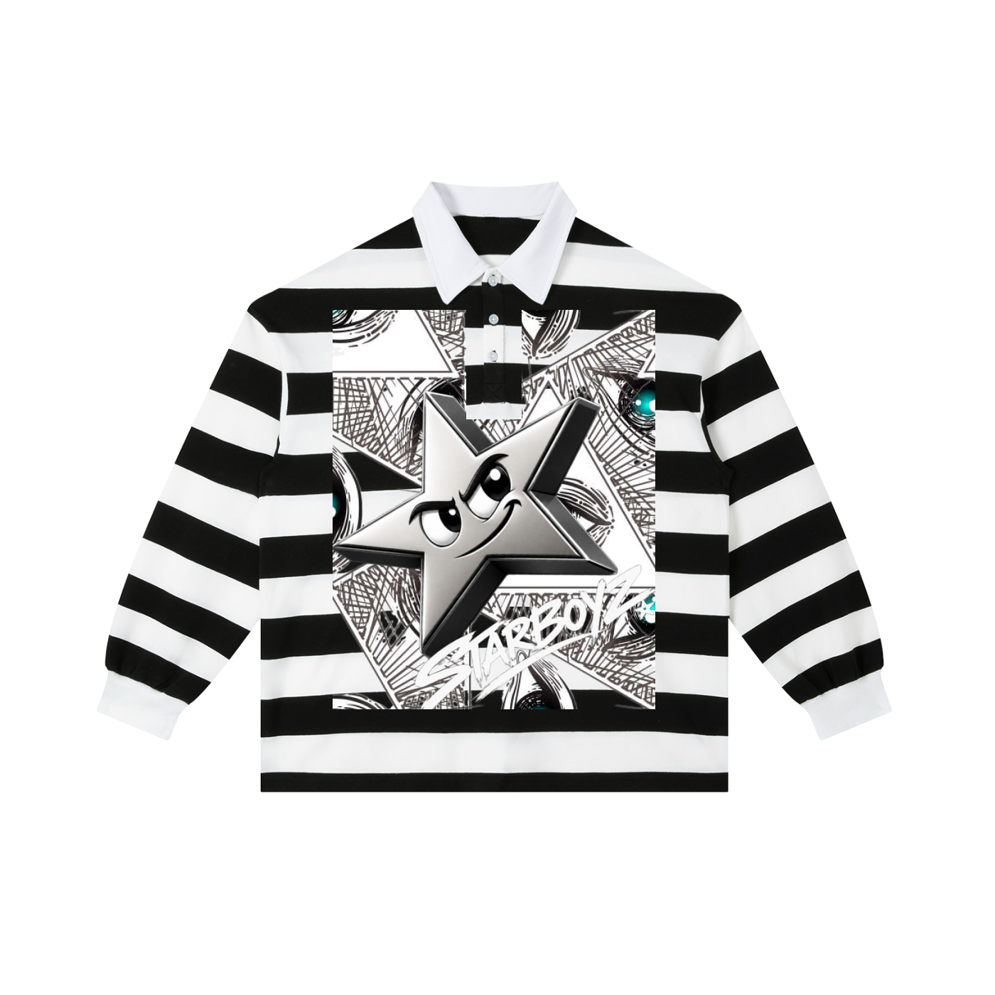 Color Block Stripe Polo Shirt