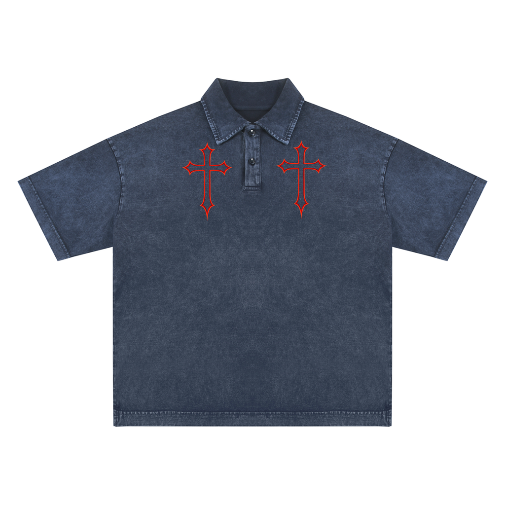 Heavyweight Snow-Washed Polo T-Shirt
