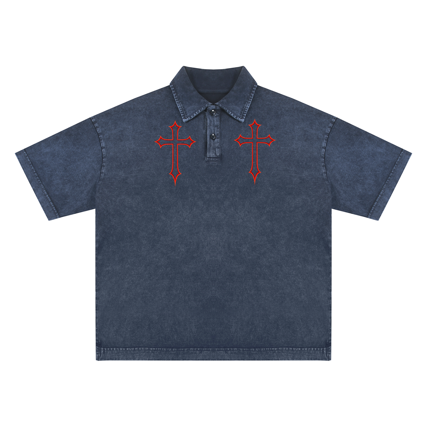 Heavyweight Snow-Washed Polo T-Shirt