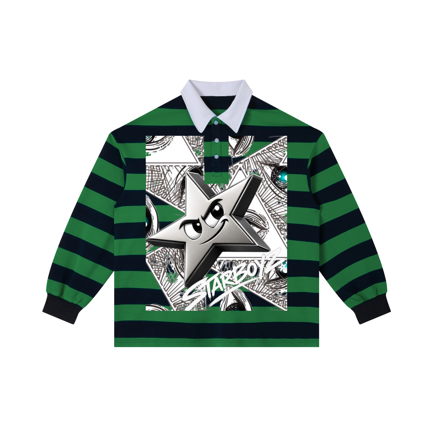 Color Block Stripe Polo Shirt
