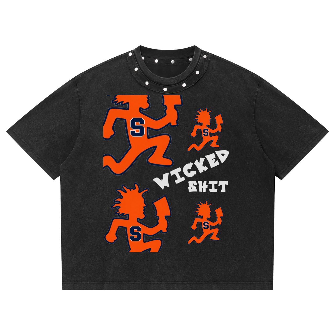 Unisex Washed Boxy Studded T-Shirt