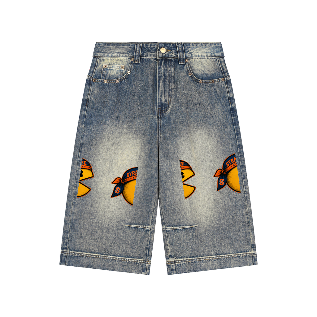 Vintage Wash Baggy Denim Shorts