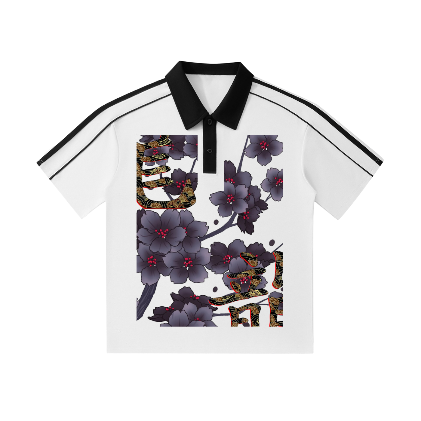 Contrast Collar Short-Sleeve Polo Shirt