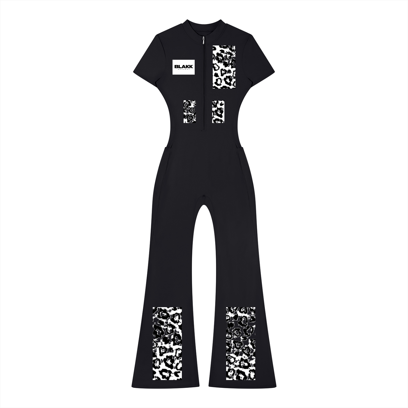 Women’s Tight Flared Leg Quarter-Zip Jumpsuit